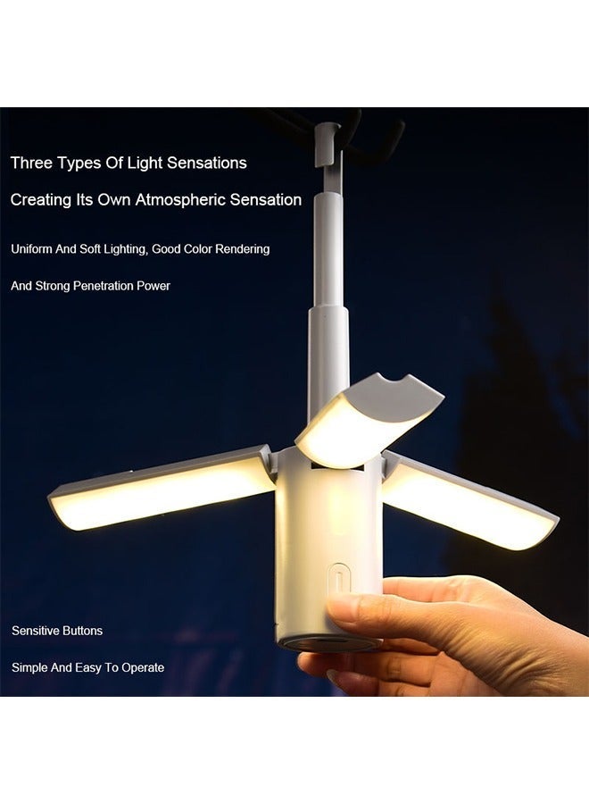 فانوس تخييم LED، مصباح تخييم قابل للشحن مع 3 أوضاع للضوء، أضواء تخييم خارجية قابلة للطي، مقاوم للماء والغبار IPX7 بسعة كبيرة 4000 مللي أمبير للتخييم، والمشي، وصيد السمك - Image 5