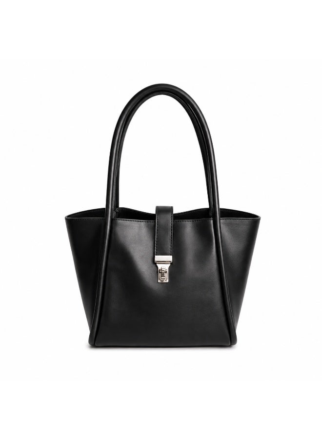 Women’s Shoulder Tote Bag Set with Matching Zipper Pouch, Long Handles and Front Metal Lock for Work and Everyday Use - Image 3