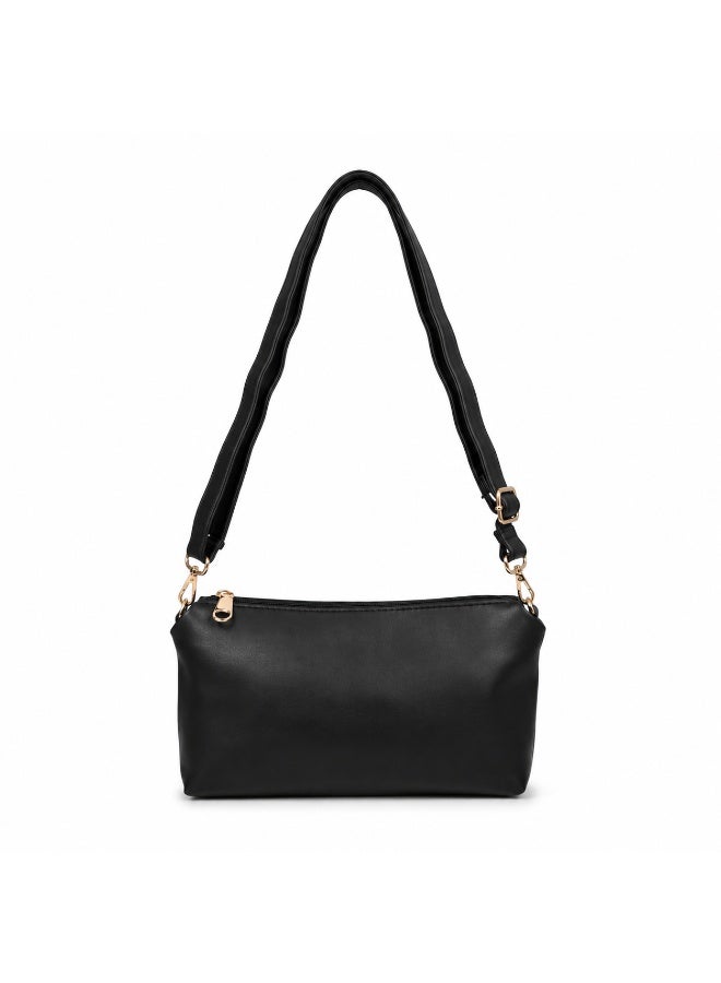 Women’s Shoulder Tote Bag Set with Matching Zipper Pouch, Long Handles and Front Metal Lock for Work and Everyday Use - Image 4
