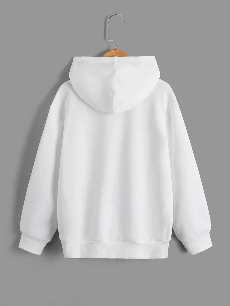 Dagcros Fleece Hooded Sweatshirt for Boys (10Years-11Years) White - Image 2