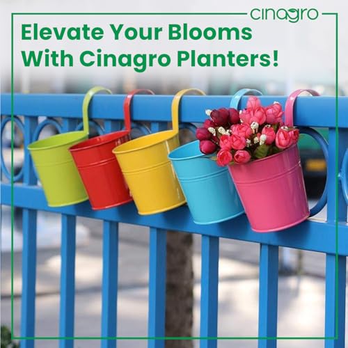 CINAGRO Metal Hanging Planters Set of 5, Metal Wall Hanging Flower Pot Holders for Home, Office, Balcony, Patio & Garden, Stylish, Durable, Rust-Resistant Planter Baskets for Decor (Plain) - Image 3