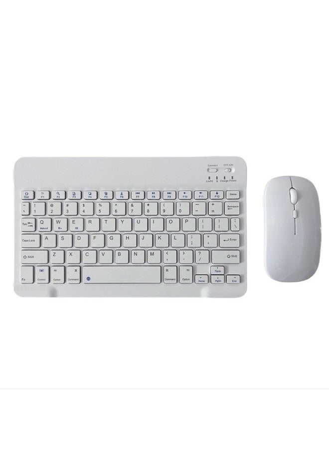 Bluetooth Keyboard For Ipad Huawei Mobile Phone Tablet PC Silent Wireless Charging Mouse Keyboard Suit-Color:10inch Bluetooth Keyboard + Charging Cable + Manual + Color Box-Product Type:White - Image 4