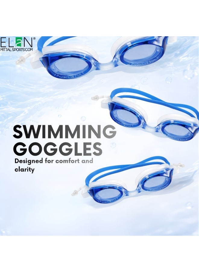 ELAN Morex Professional Swim Goggles - Blue Super Fine HD Anti-Fog Lenses - Vacuum Suction Leak-Proof Technology - UV Protected Racing & Training Swimming Goggles - Image 5