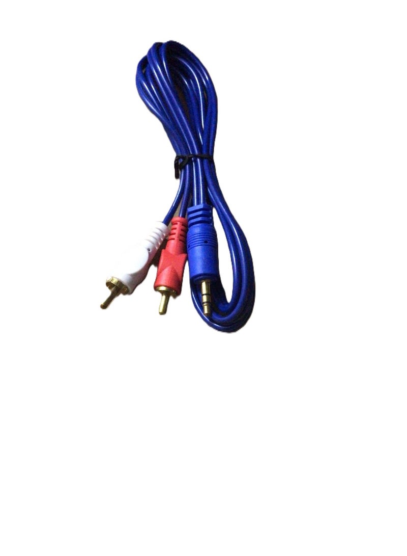 Stereo AUX Audio Cable 3.5mm to 2 RCA – 1.5m / 3m / 5m Length for Laptop, TV, and Speaker Connection 