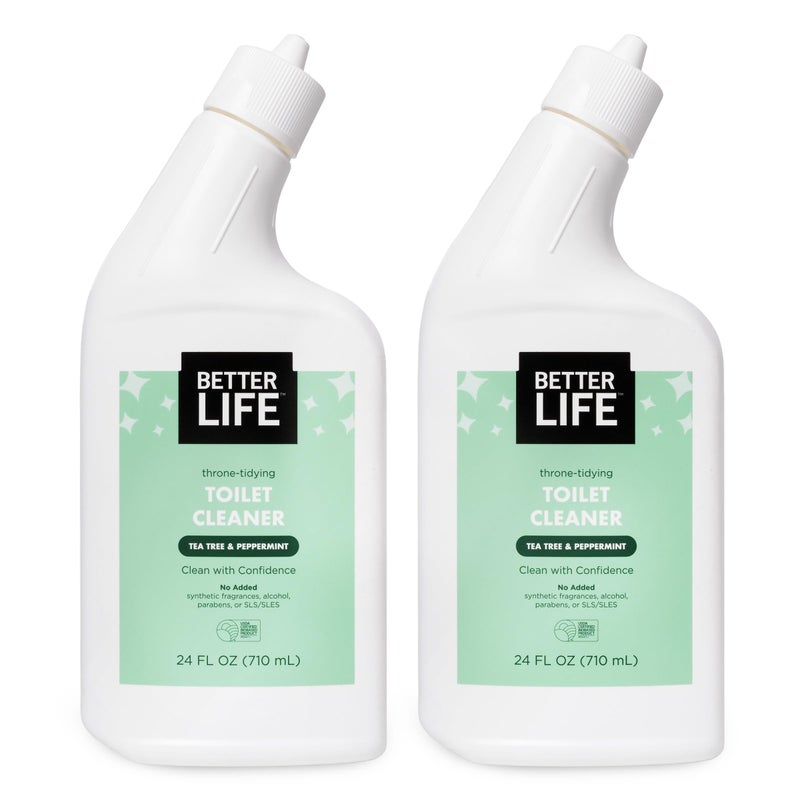 Better Life Toilet Bowl Cleaner Plantbased Stain  Odor Remover Tea Tree  Peppermint Scent Cleaning Gel Liquid Bathroom Cleaners for Household 24 Oz Pack of 2 - Image 3