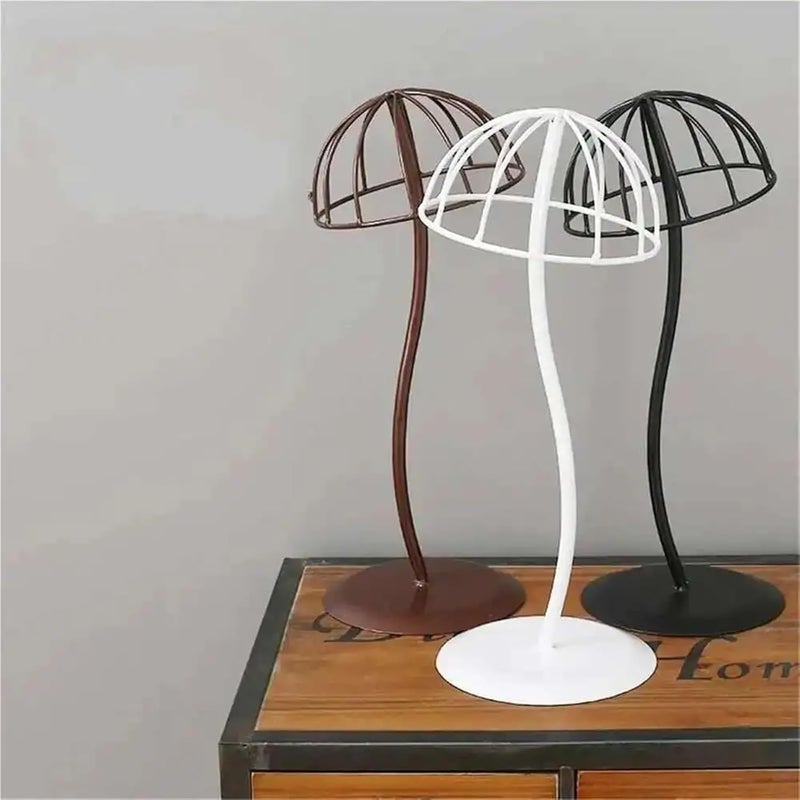 Professional Hat Display Stand Hat Display Stand Cap Storage Rack Metal Bucket Straw Sunhat Wig Hairpiece Holder(Brown L) - Image 3