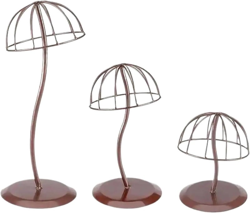 Professional Hat Display Stand Hat Display Stand Cap Storage Rack Metal Bucket Straw Sunhat Wig Hairpiece Holder(Brown L) - Image 1