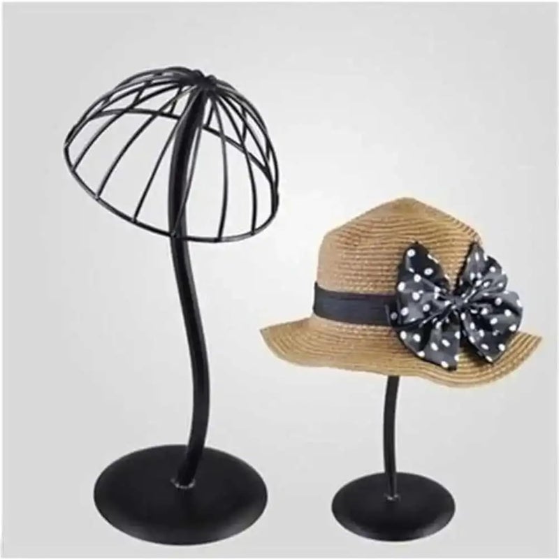 Professional Hat Display Stand Hat Display Stand Cap Storage Rack Metal Bucket Straw Sunhat Wig Hairpiece Holder(Brown L) - Image 4