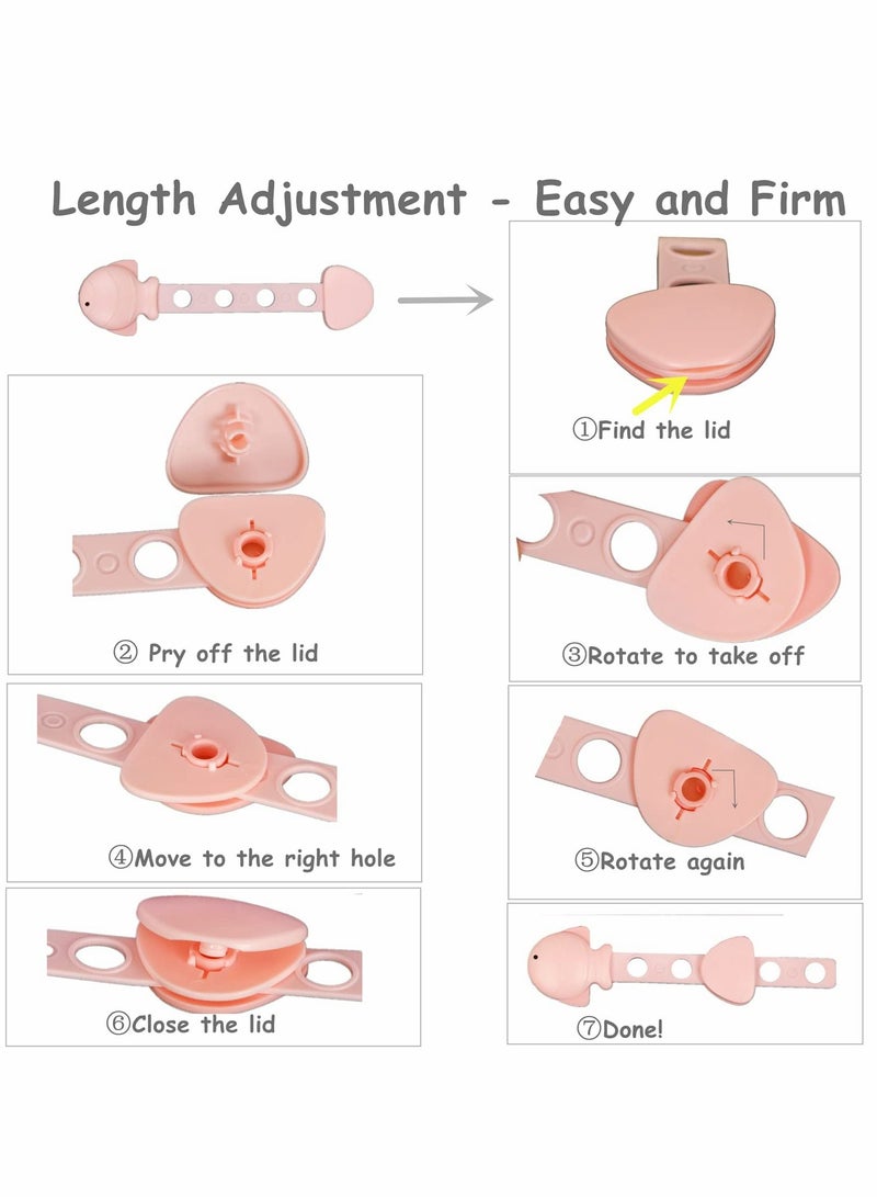 Y&D Adjustable Strap, Fish Style Child Proof Locks for Cabinet Doors, Latches, Safety Strap Fridge, Cabinets, Drawers, Dishwasher, 6 Pack - Image 3
