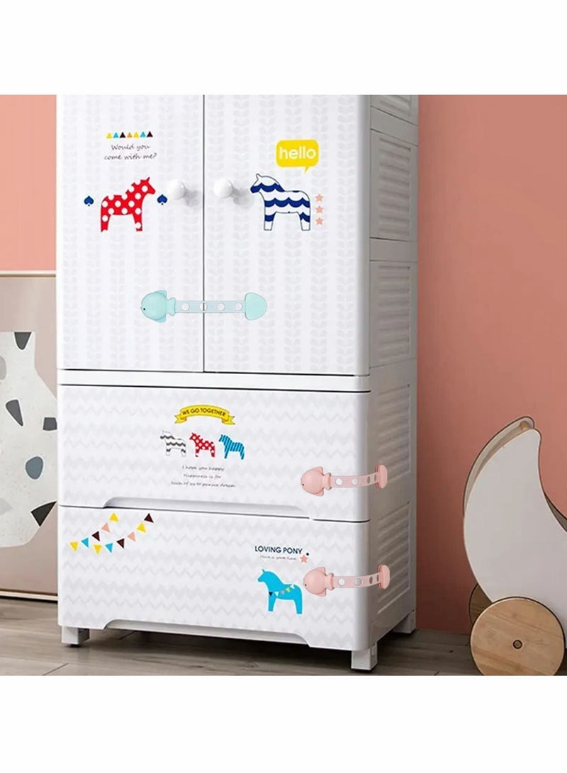 Y&D Adjustable Strap, Fish Style Child Proof Locks for Cabinet Doors, Latches, Safety Strap Fridge, Cabinets, Drawers, Dishwasher, 6 Pack - Image 5