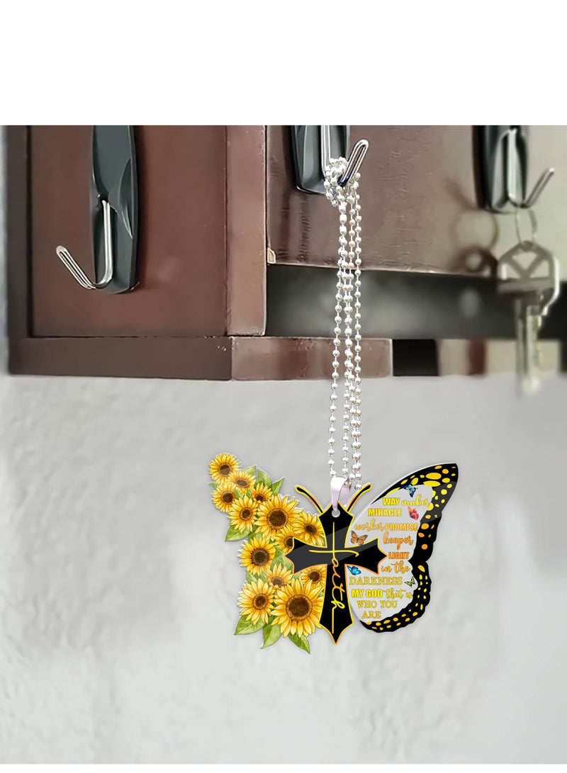 SYOSI bu tterfly Car Rearview Mirror Hanging Accessories, Keepsake  Ornament, bu tterfly hanging for Car, Hanging Charm Home Décor, Gift decoration  Tree Decorations  - Image 2