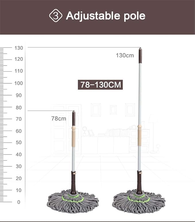 Suicune Self Wringing Twist Mop Wet Mop for Floor Cleaning with Long Handle Heavy Duty Floor Mop for Hardwood Vinyl Tile Marble Laminate Home Office Kitchen - Image 5