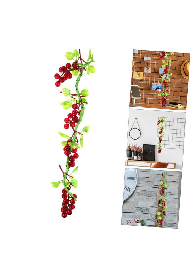 Amosfun Amosfun Decorations Garden Hanging Grape Fruit Decorate Wreath Home Ornament Fake Fruit Fake Fruit Plastic Peanut Grape Decoration Fake Grapes Potato Fake Bunch of Grapes Garlic  - Image 2