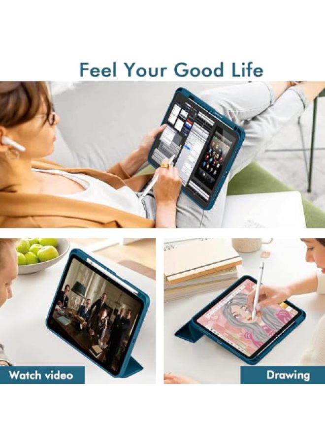 iMieet حافظة iMieet لجهاز iPad (A16)/الجيل العاشر من iPad [11 بوصة 2025/10.9 بوصة 2022]، حافظة ذكية قابلة للطي ثلاثية مع حامل وحامل قلم وظهر TPU ناعم، تدعم Touch ID (أسود) - Image 5