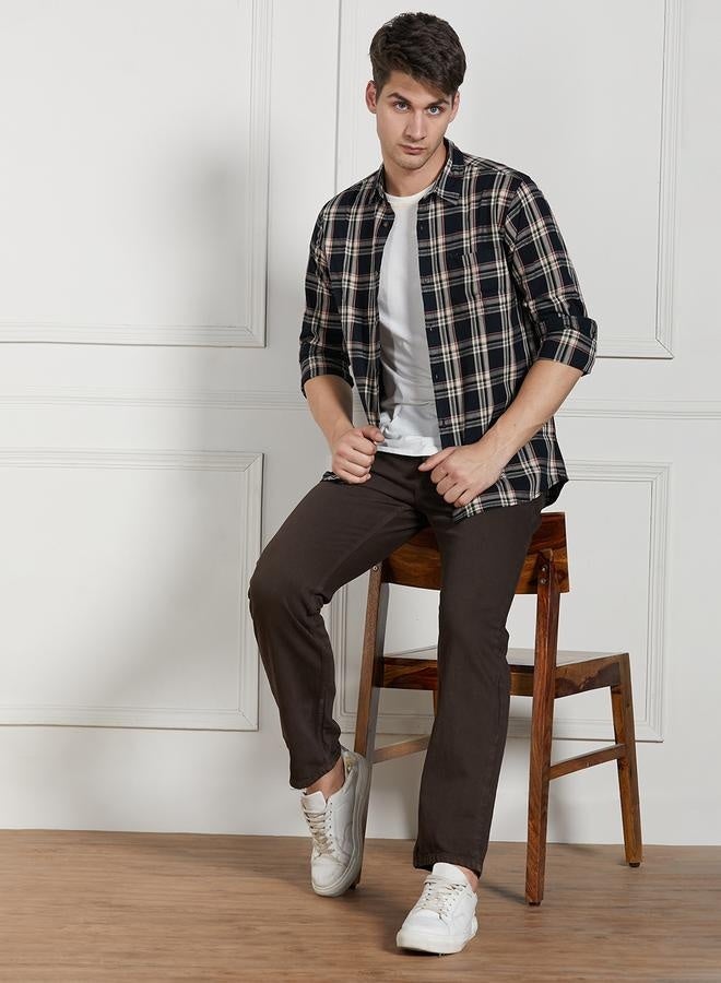 Dennis Lingo Men's Brown Relaxed Fit Jeans - Casual and Versatile Wear  - Image 1