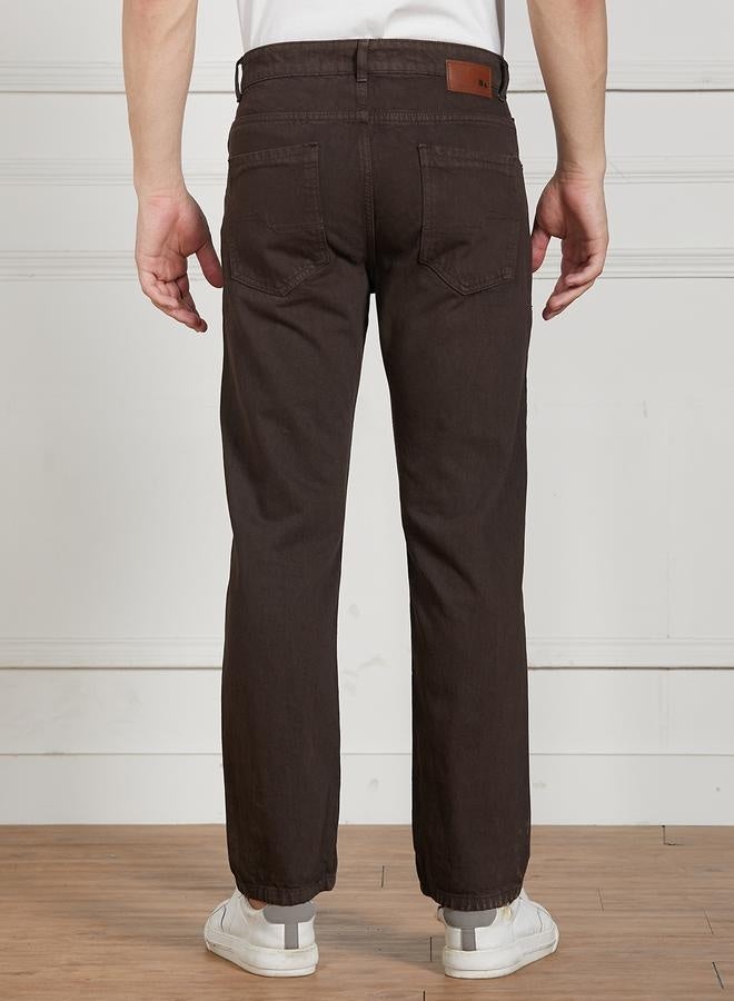 Dennis Lingo Men's Brown Relaxed Fit Jeans - Casual and Versatile Wear  - Image 5