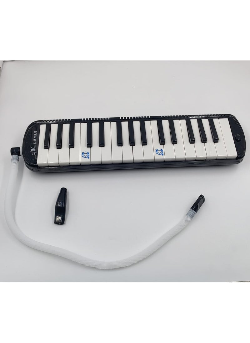 Mike Music - 32 Key Melodica Air Piano Keyboard Mouth Organ, Musical Instrument Melodicas with Carrying Bag, Manual, Double Mouthpieces, Wipe Cloth, Long Tubes (Black) - Image 1