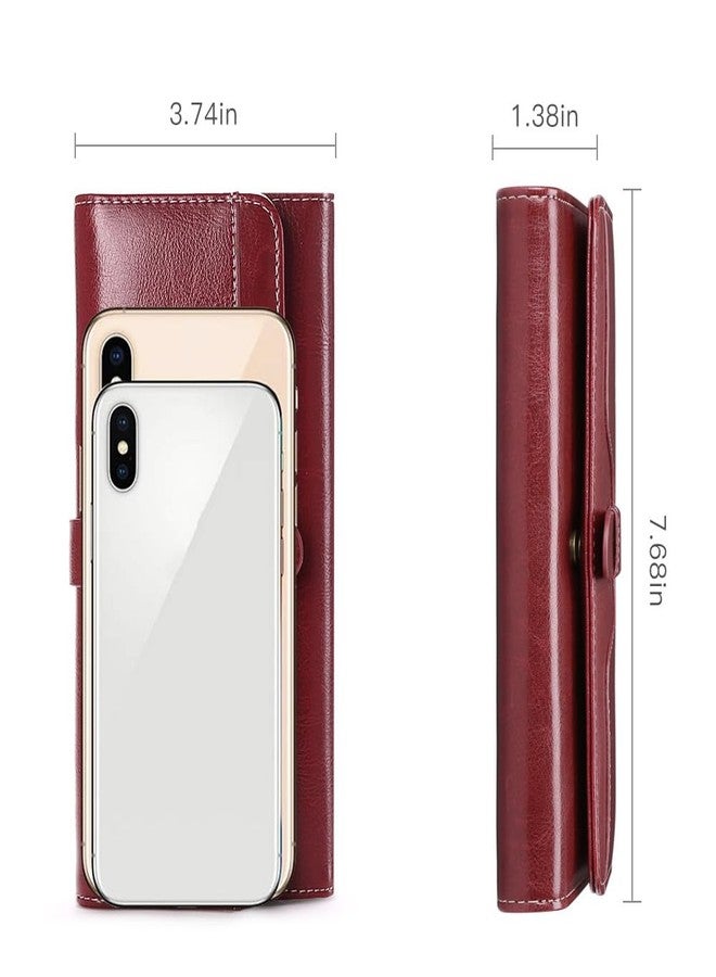 SENDEFN محافظ SENDEFN للنساء جلد مع حجب RFID حافظة بطاقات ائتمان ثلاثية الطي مع نافذة هوية - Image 5