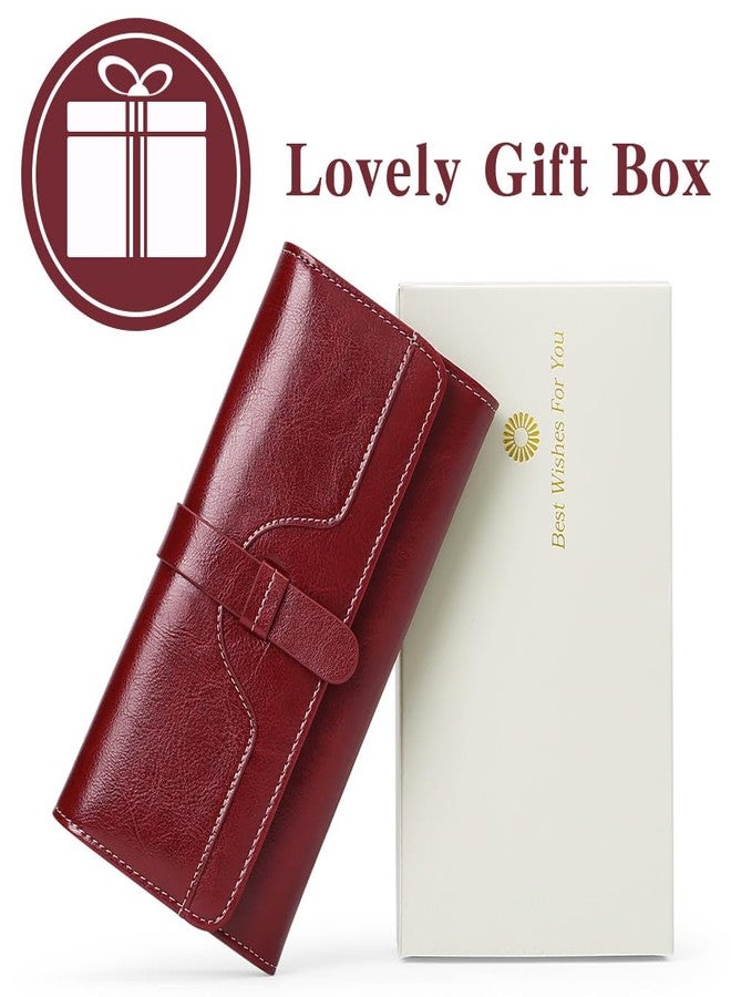 SENDEFN محافظ SENDEFN للنساء جلد مع حجب RFID حافظة بطاقات ائتمان ثلاثية الطي مع نافذة هوية - Image 3