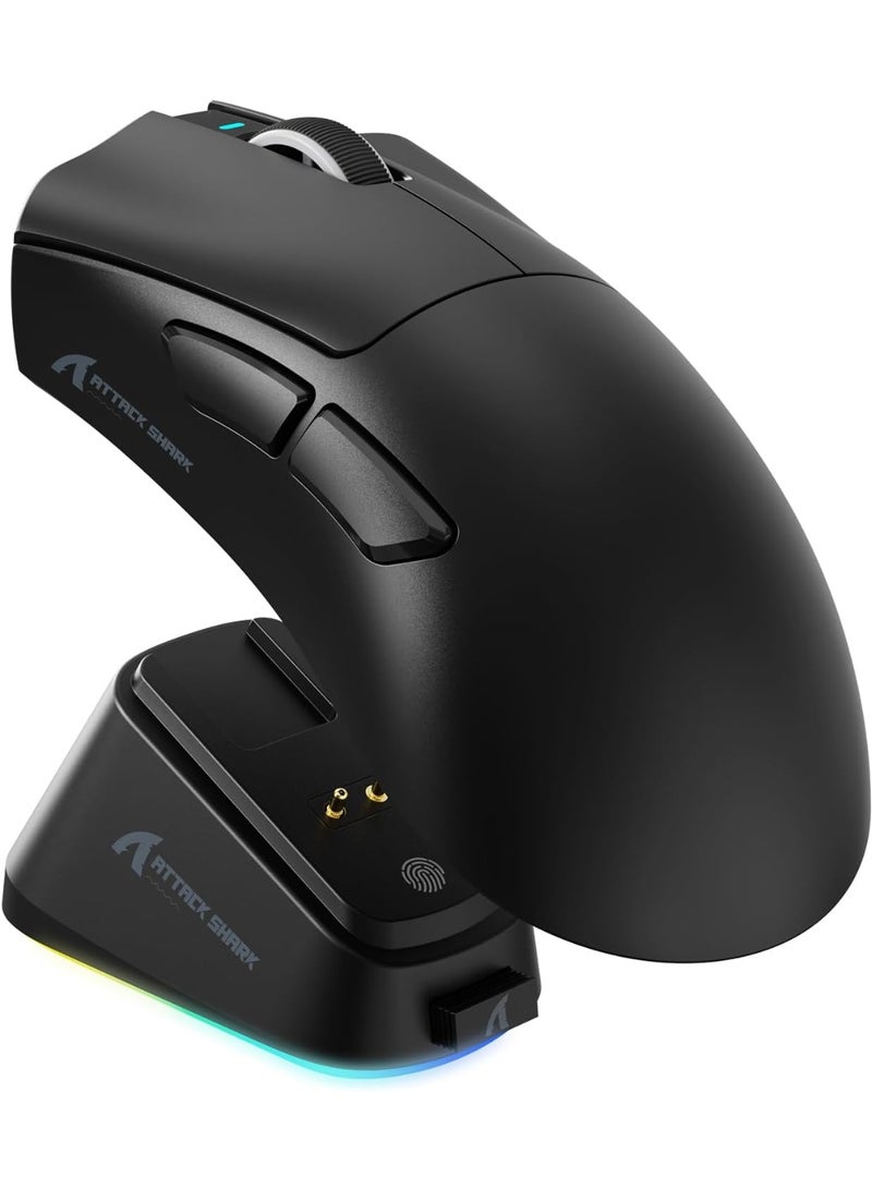 Attack Shark V3 Pro Wireless Gaming Mouse with Magnetic Charging Dock, 25,000 DPI PAW3311 Sensor, 62g Ultra-Lightweight Esports Mouse, Tri-Mode Bluetooth, 2.4GHz & Wired Connectivity, Programmable Gaming Mouse for PC, Mac & Laptop - Image 1
