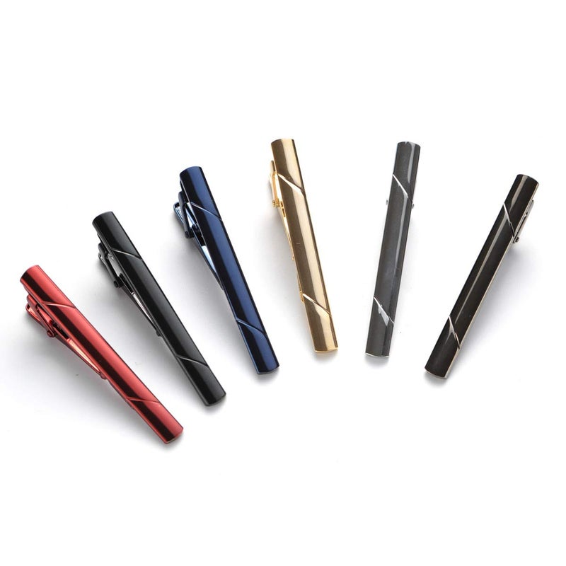 QIMOSHI 5 Pcs Tie Clips for men Tie Bar Clip Set for Regular Ties Necktie Wedding Business Tie Pin Clips - Image 3
