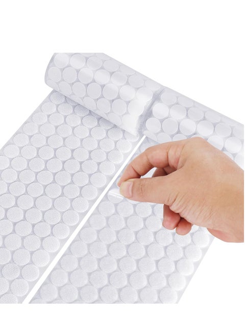 100Pcs Self Adhesive Dots, Tapes Sticky Back Coins Dots with Hook and Loop Velcro Round Pads, 20mm Diameter Strong Waterproof Round Dot, Dots with Adhesive for Home Office School