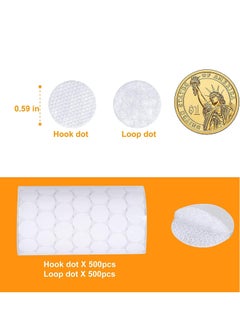General 100Pcs Self Adhesive Dots, Tapes Sticky Back Coins Dots with Hook and Loop Velcro Round Pads, 20mm Diameter Strong Waterproof Round Dot, Dots with Adhesive for Home Office School  - Image 3