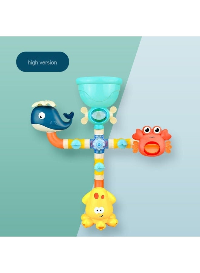 Safe Colorful Waterwheel Bathing Bath Time Fun Splash Toys Baby Bath Toys Fun Simple Skin Friendly Physics Educational Bathtub Water Toy for Boys Girls Toddlers - Image 1