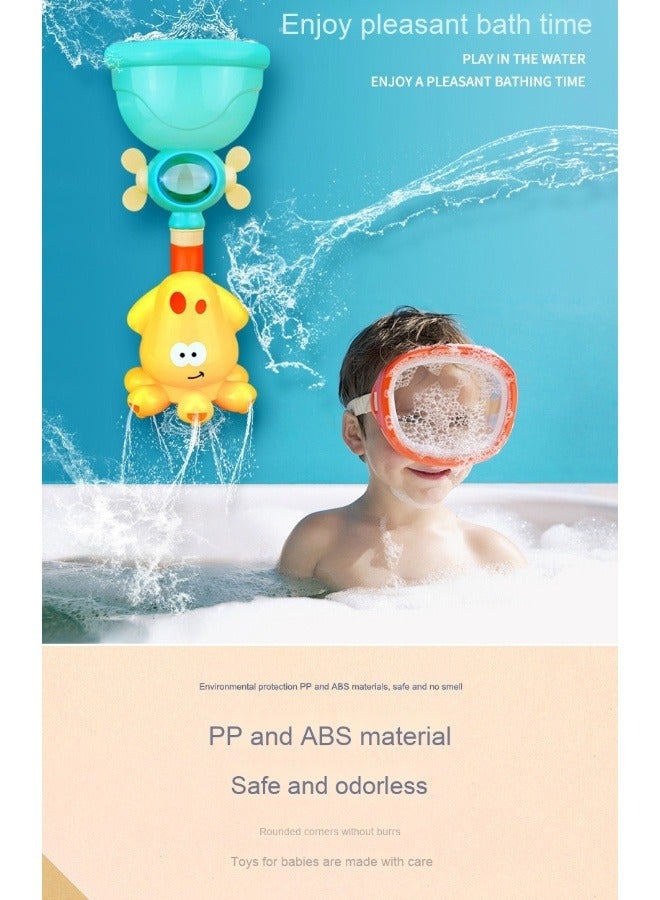Safe Colorful Waterwheel Bathing Bath Time Fun Splash Toys Baby Bath Toys Fun Simple Skin Friendly Physics Educational Bathtub Water Toy for Boys Girls Toddlers - Image 3