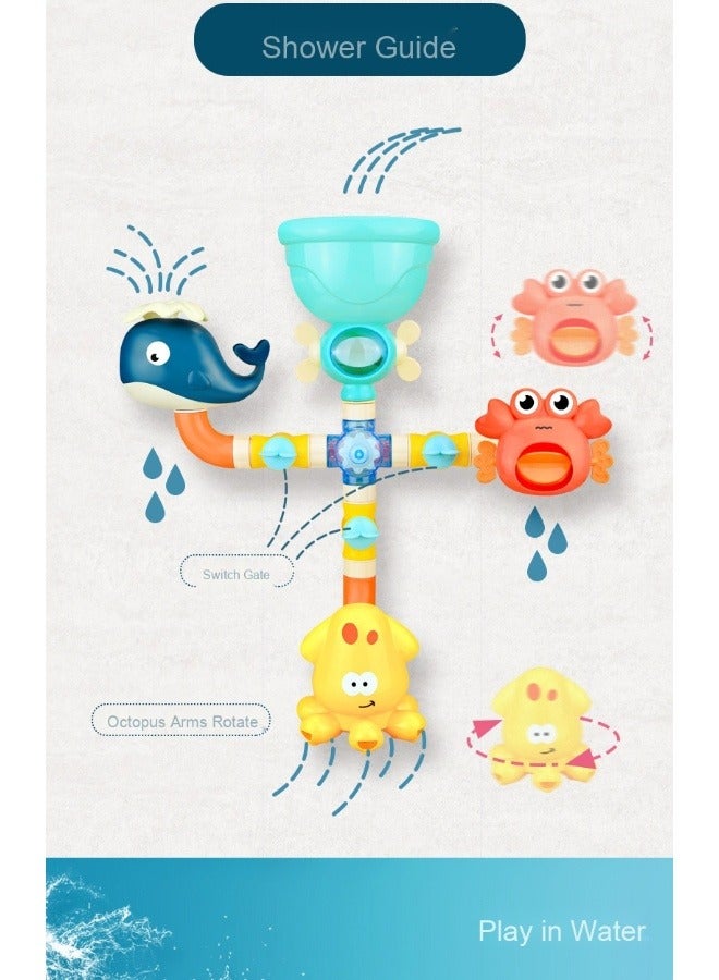Safe Colorful Waterwheel Bathing Bath Time Fun Splash Toys Baby Bath Toys Fun Simple Skin Friendly Physics Educational Bathtub Water Toy for Boys Girls Toddlers - Image 4