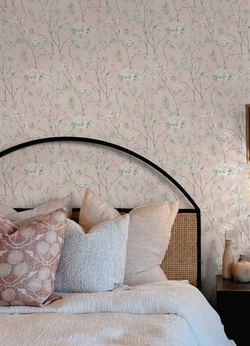 NuWallpaper Chinoiserie Garden Pink Peel and Stick Wallpaper NUS6365 - Image 3