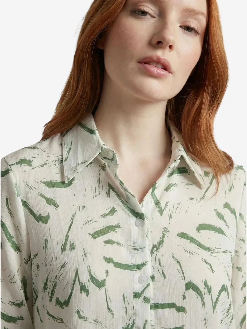 My Fashion Green MY FASHION Abstract Print Button-Up Shirt for Women | Best Price UAE