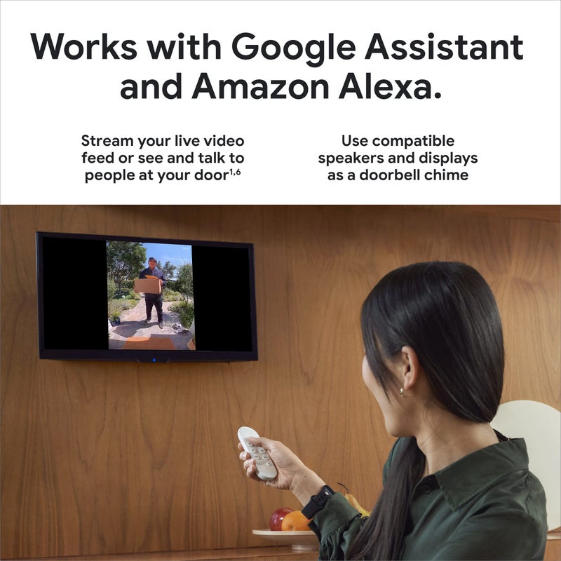 Google Nest Doorbell - (Wired, 2nd Gen) - Wired Video Doorbell Camera - Doorbell Security Camera - Ash - Image 5