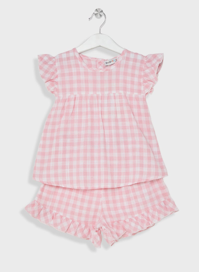 dagi Kids Checked Shorts Set - Image 1