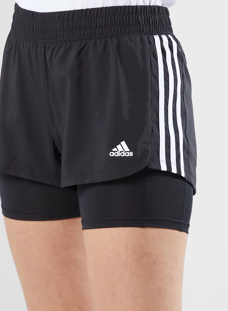 Adidas 2In1 3 Stripe Pacer Woven Shorts