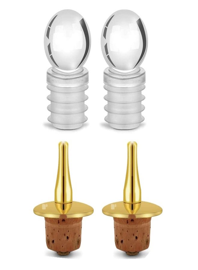 البرامج فوق السطحية أغطية دوارة، سدادات زجاجات زجاجية، قمع بلاستيكي لزجاجات المشروبات المرة (عبوة من 4 قطع) - Image 1