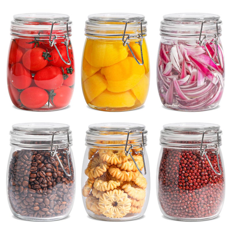 ComSaf 6Pack 25oz Round Glass Mason Jars with Lids Airtight Canning Jars for Preserving Pickling MultiPurpose Storage Containers for Kitchen Bathroom Laundry Ideal Housewarming Gift Set - Image 2