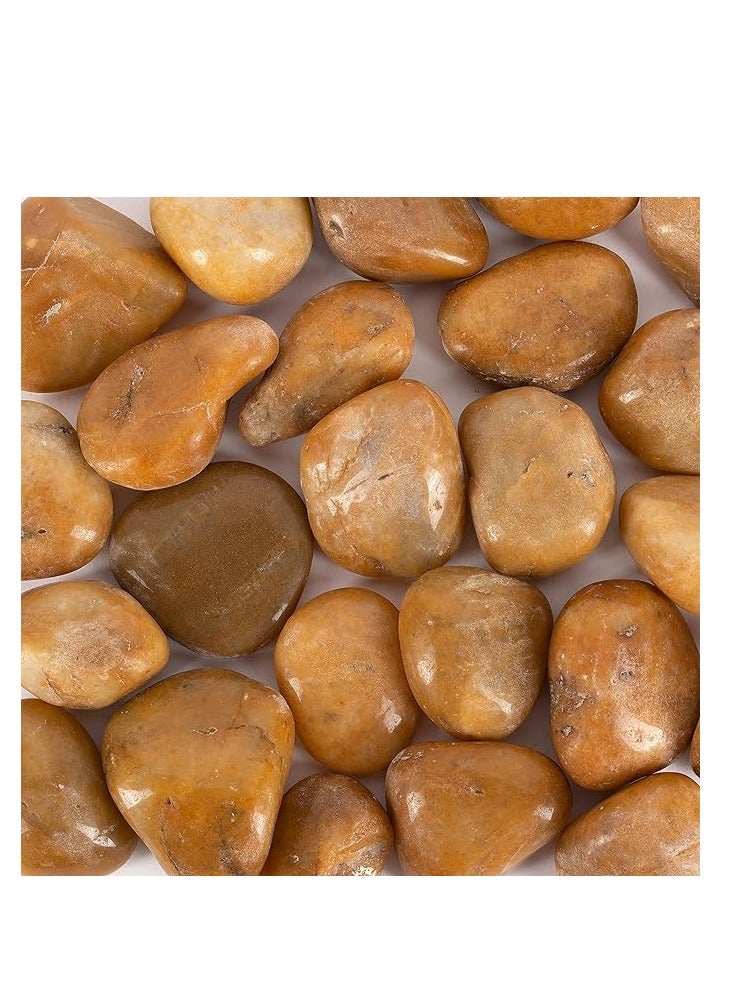 Home zone River Rocks Pebbles for Plants Natural Decorative Polished Stones for Planters Succulent Rocks Aquarium Gravel (5 lb Bag)(2.25KG)  - Image 1