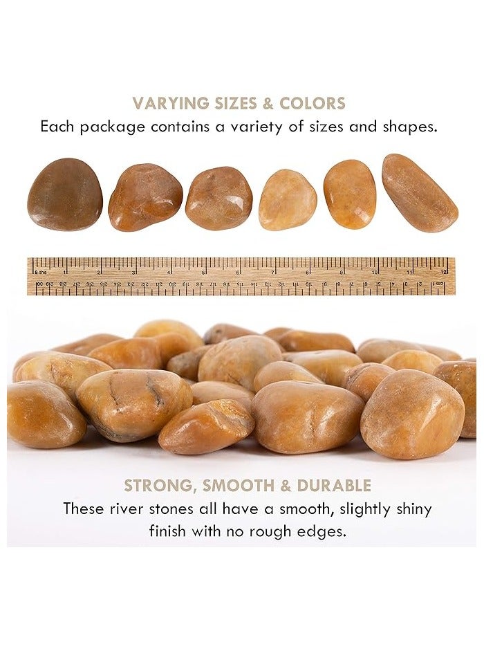 Home zone River Rocks Pebbles for Plants Natural Decorative Polished Stones for Planters Succulent Rocks Aquarium Gravel (5 lb Bag)(2.25KG)  - Image 2