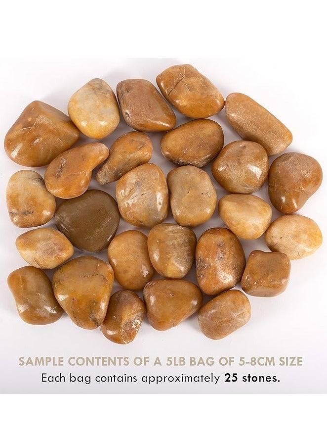 Home zone River Rocks Pebbles for Plants Natural Decorative Polished Stones for Planters Succulent Rocks Aquarium Gravel (5 lb Bag)(2.25KG)  - Image 3