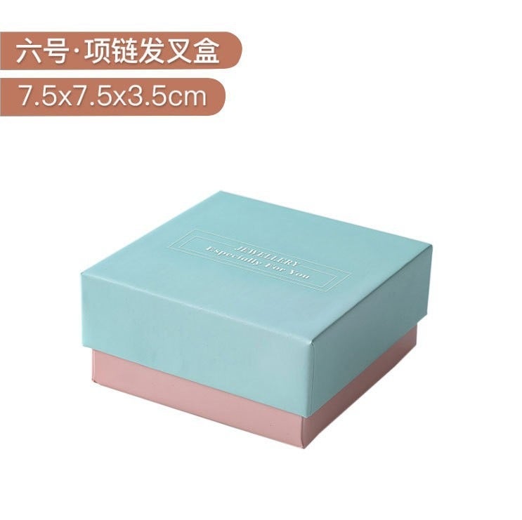 Qianjia Jewelry Storage Box Set - Earring, Necklace, Bracelet, Ring Boxes with Gift Bags, Silver Polishing Cloth, Earring Backs, Disinfecting Cotton, and Mirror