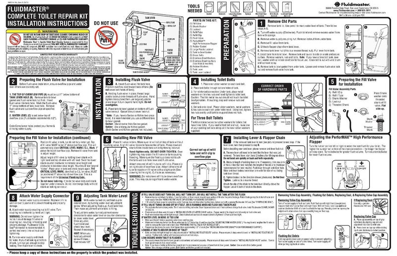 Fluidmaster 400AKR Universal All in One Toilet Repair Kit for 2-Inch Flush Valves, Easy Install - Image 4