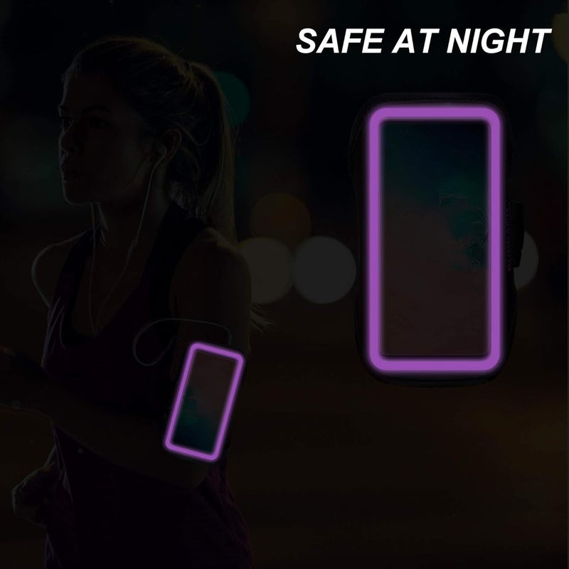 RUNBACH Armband for Samsung Galaxy S25/S24/S23/S22/S21/S20/S10/S9/S8 up to 6.2",Water Resistant Running Exercise Gym Bag with Card Slot and Key Holder (Purple) - Image 4