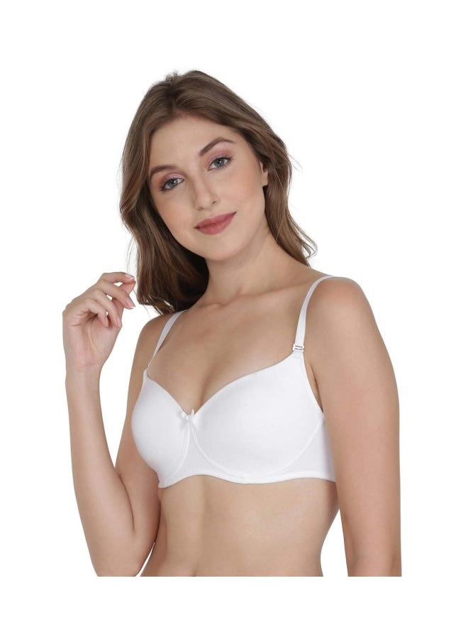 JOCKEY - Jockey FE23 Women Wire free Padded Super Combed Cotton Elastane Stretch Medium Coverage Multiway Styling T Shirt Bra with Detachable Straps - Image 1