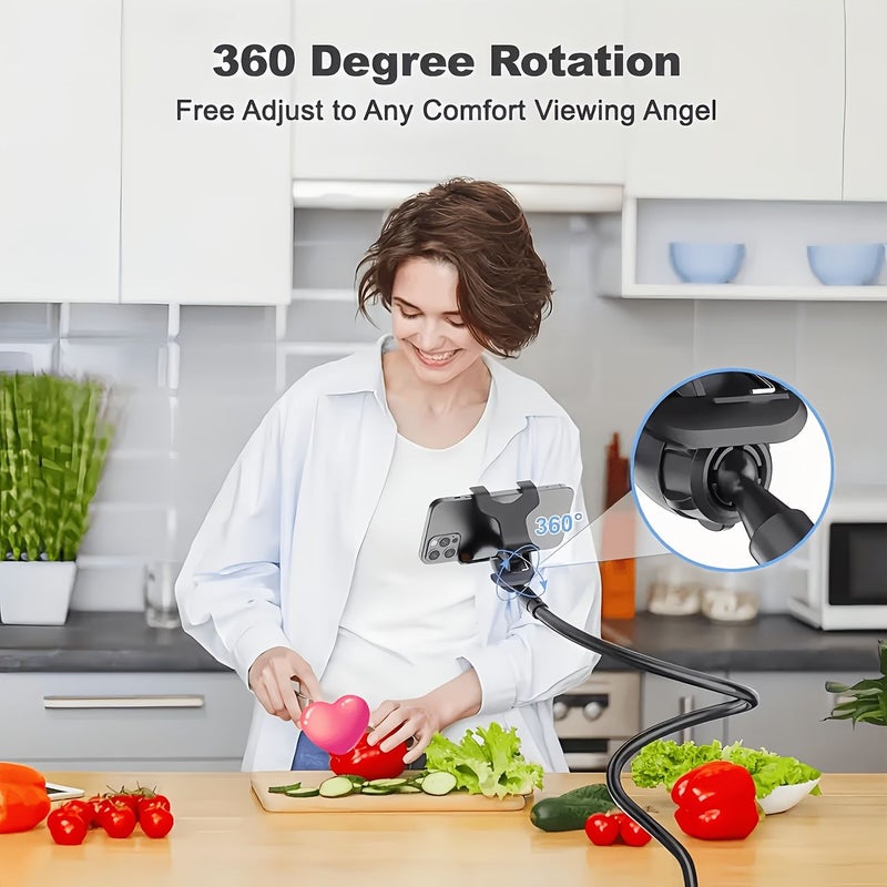 Upgraded Bright Black 360 Degree Spiral Base Rotating Phone Stand - Image 2