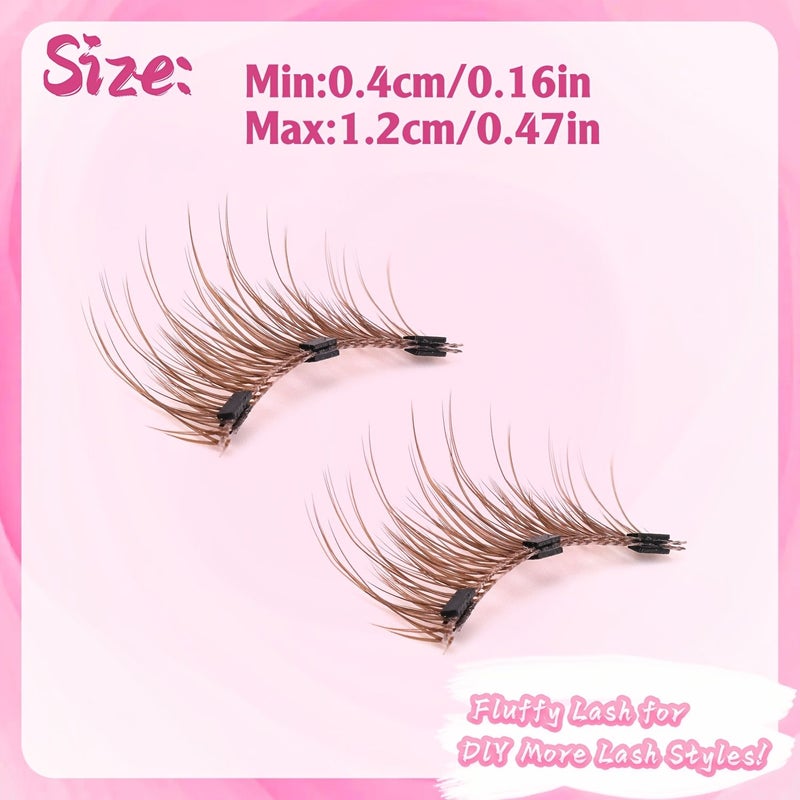 2 Pairs Brown Magnetic False Eyelashes Reusable Natural Look No Glue Required Easy To Apply With Eyelash Curler - Image 2