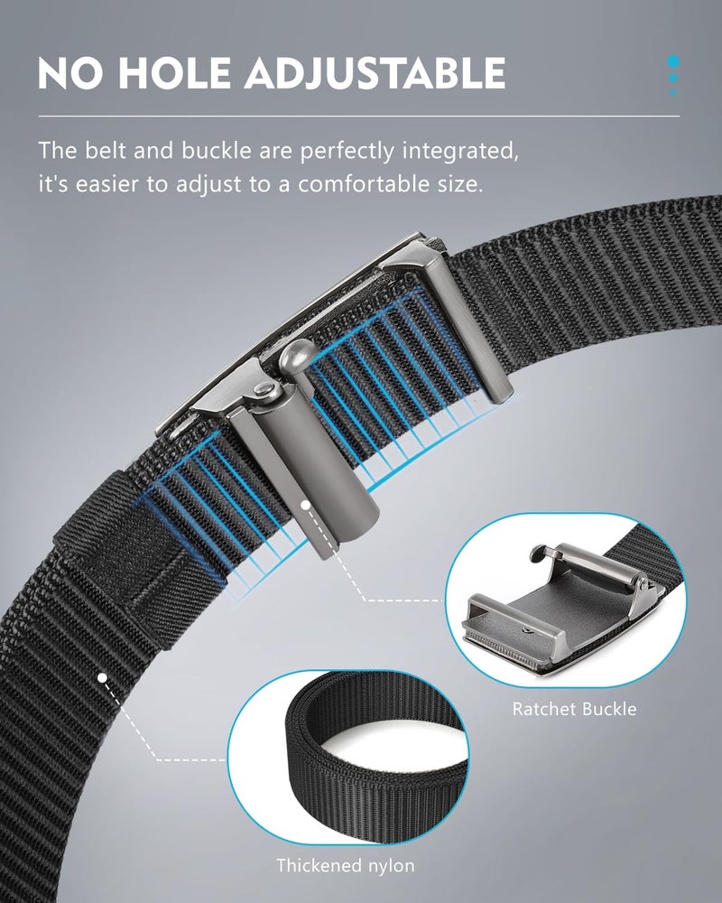FAIRWIN Ratchet Belts for Men - Nylon Web Belt for Golf Tactical Work Casual, Adjustable Webbing with Ratcheting Buckle - Image 3