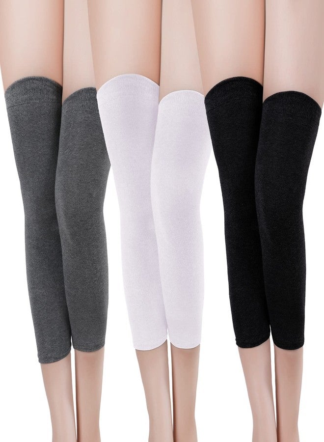 Geyoga 3 Pairs Knee Warmers for Women Men Arthritic Leg Warmer Comfortable Compression Knee Sleeve Braces Pad Cycling Ski Running Leg Supports - Image 1