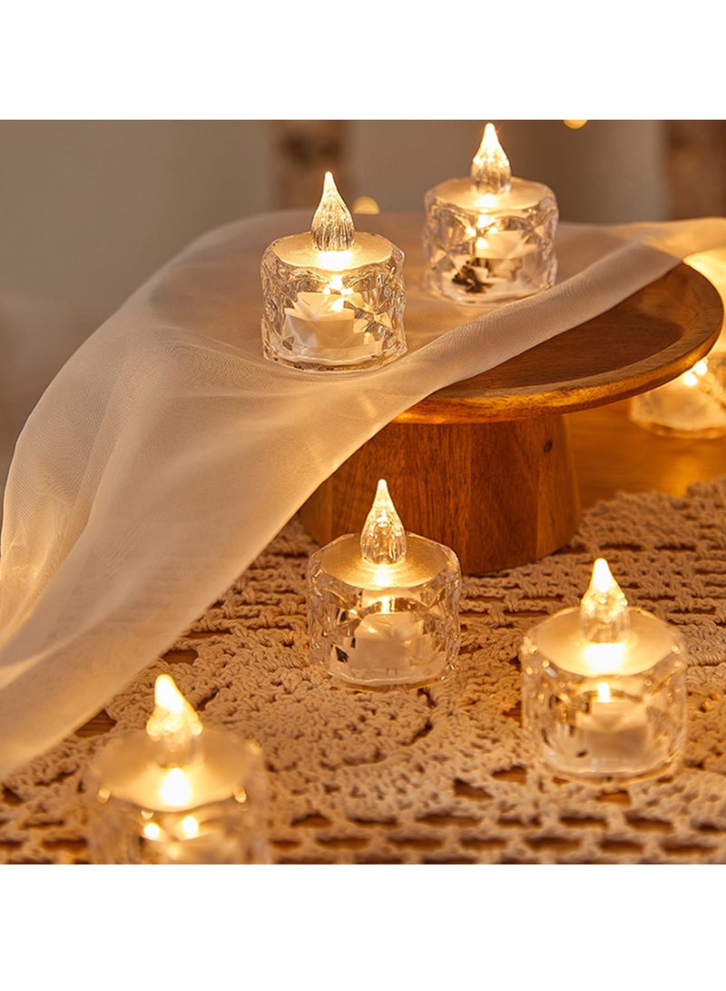Excefore Flameless Candle, 12 Packs of Battery-Powered LED Tea Lights, Warm White, Ideal for Weddings, Tables, Party(1.5" 1.9")  - Image 1
