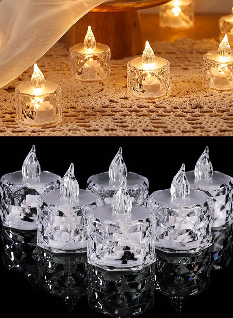 Excefore Flameless Candle, 12 Packs of Battery-Powered LED Tea Lights, Warm White, Ideal for Weddings, Tables, Party(1.5" 1.9")  - Image 5
